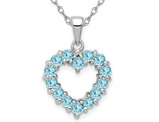 Swiss Blue Topaz Pendant Necklace 1.00 Carat (ctw) in Sterling Silver